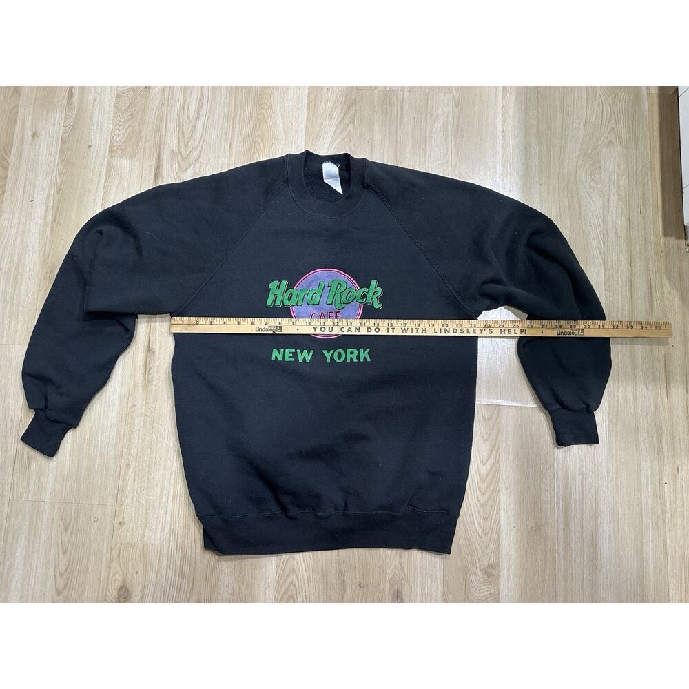 Vintage Sweatshirt Hard Rock Cafe 1980's Crewneck New York Size L Made In USA